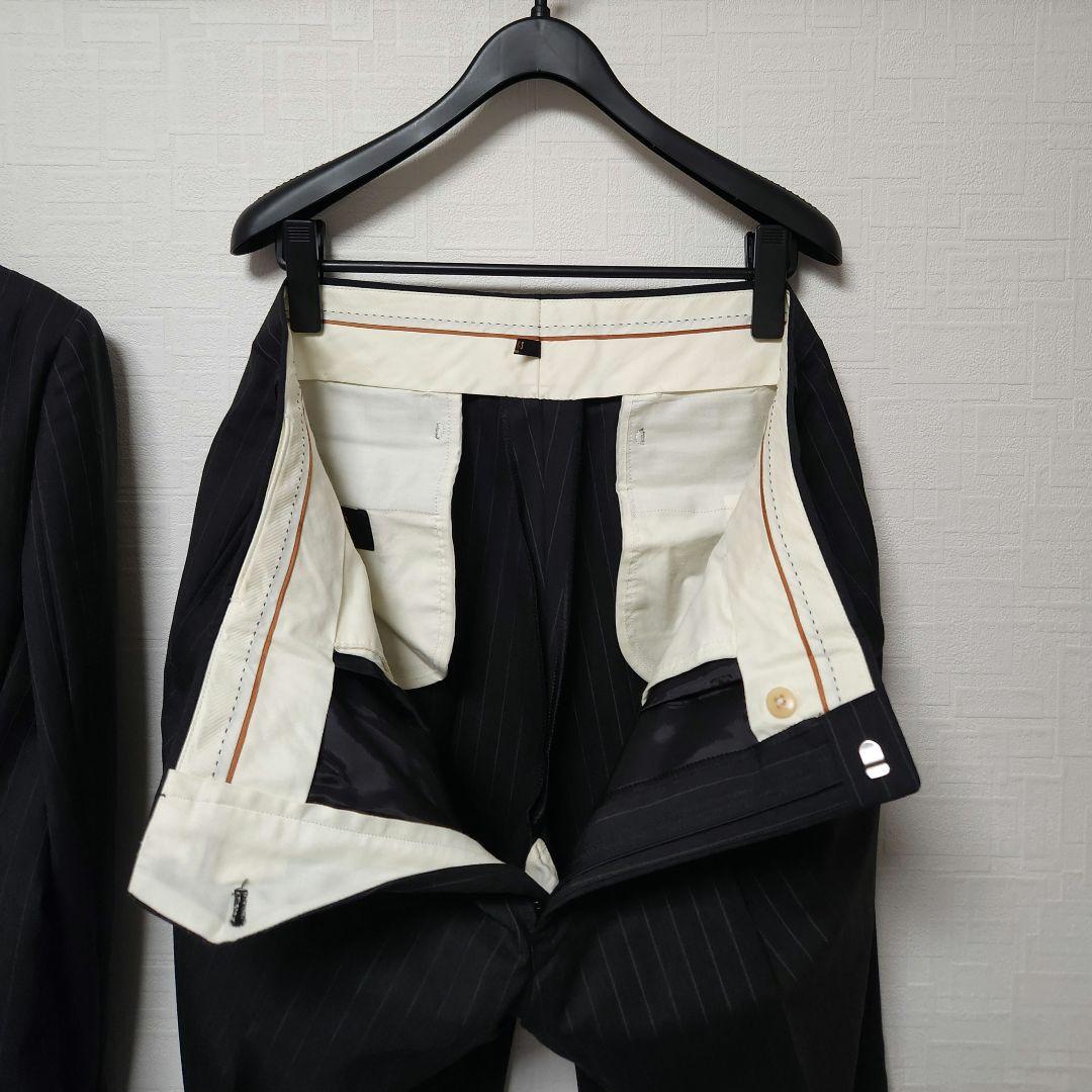 DAKS　LONDON　メンズスーツ　セットアップ　グレー　ストライプ　モヘア混