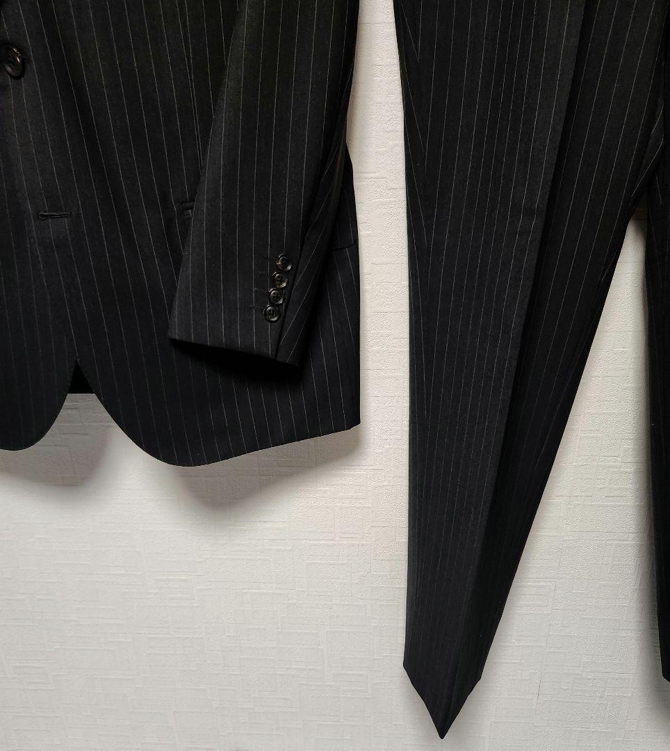 DAKS　LONDON　メンズスーツ　セットアップ　グレー　ストライプ　モヘア混