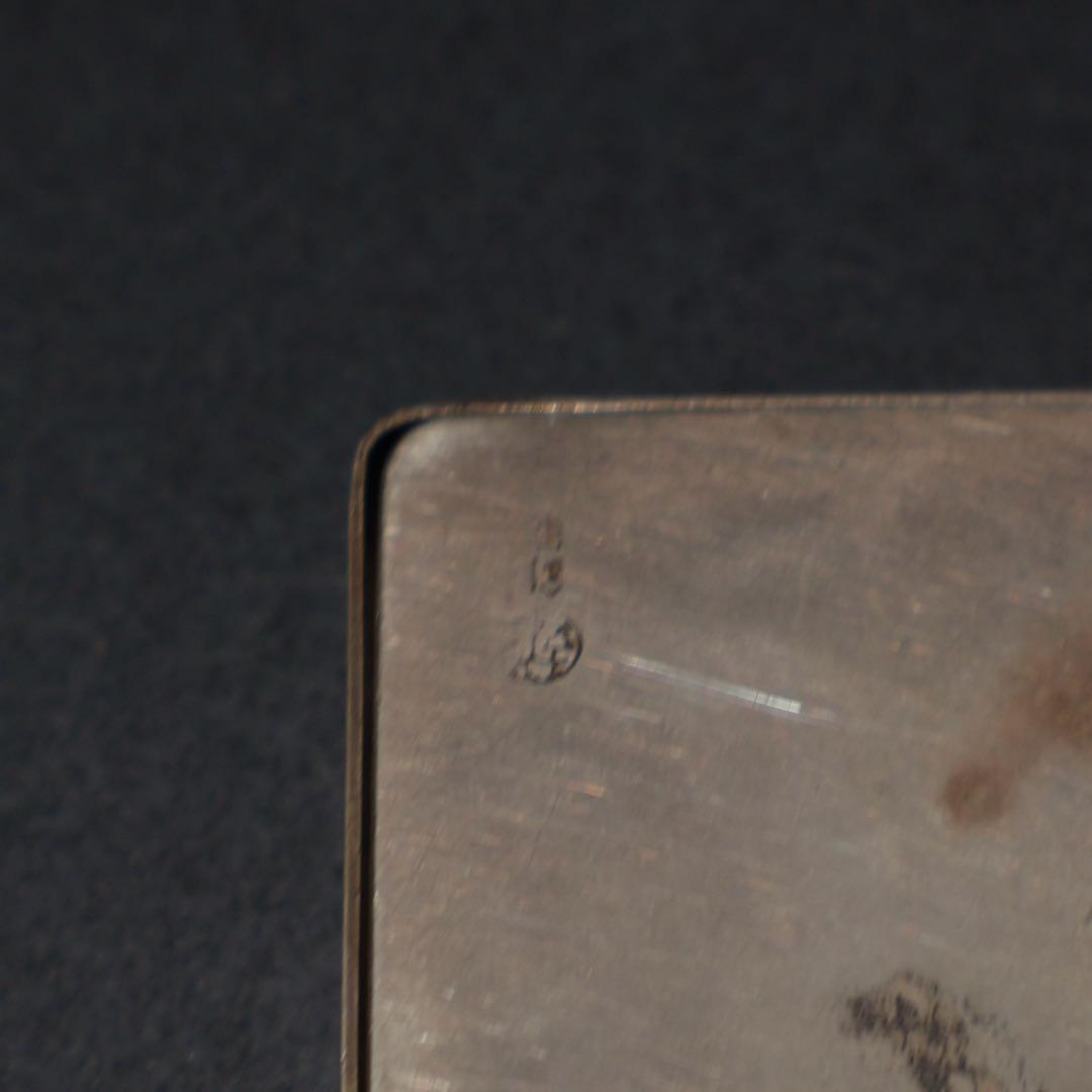 銀製　色紙文様　爪楊枝入れ　小物入れ　アンティーク　6R1481K3