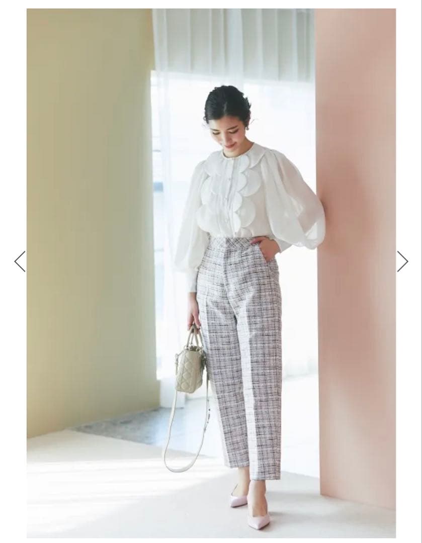 【完売品】SEVEN TEN セブンテン ツイードパンツ テーパード ピンク S