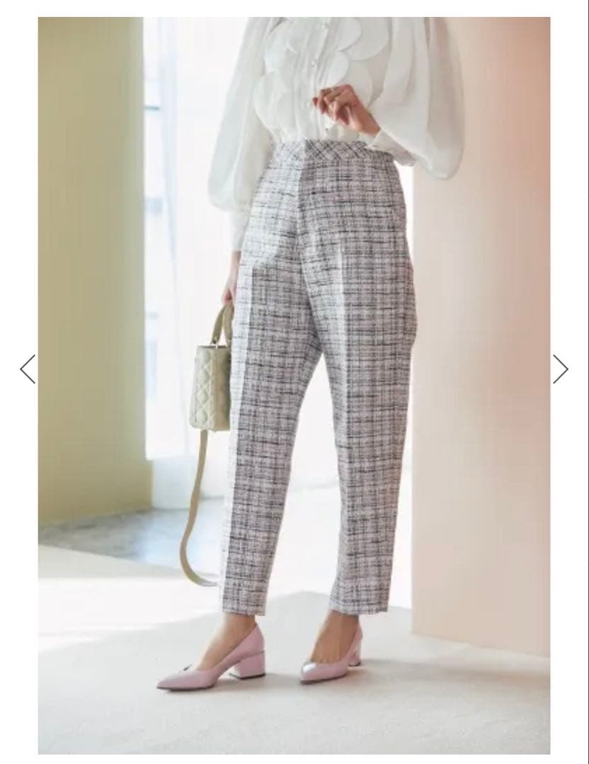 【完売品】SEVEN TEN セブンテン ツイードパンツ テーパード ピンク S