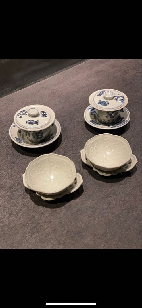 作家　中国茶　茶器　急須　セット　皿　蓮子　花　豊增一雄　豆皿