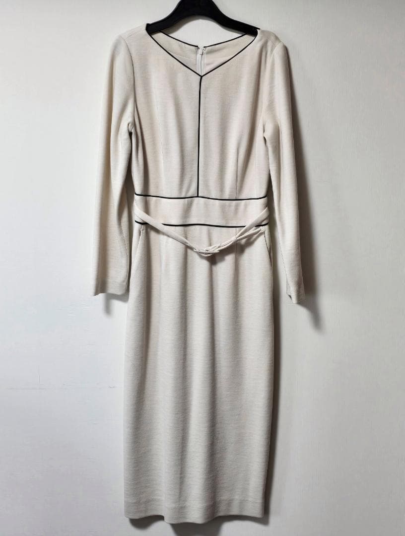 PINKY&DIANNE バイカラーパイピング ワンピース ベージュ