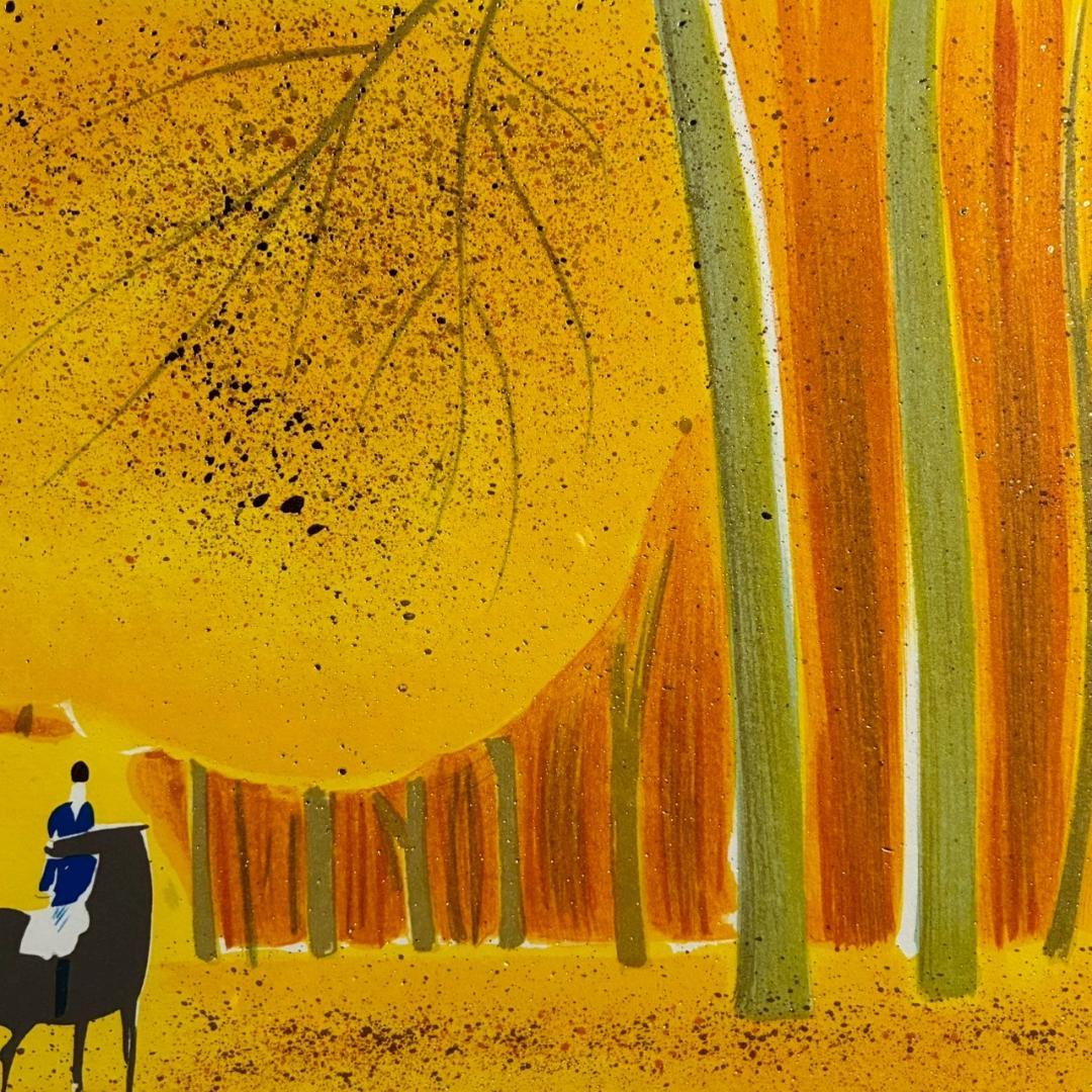 美品 セルジュ・ラシス「秋の遠乗り」リトグラフ 直筆サイン入り