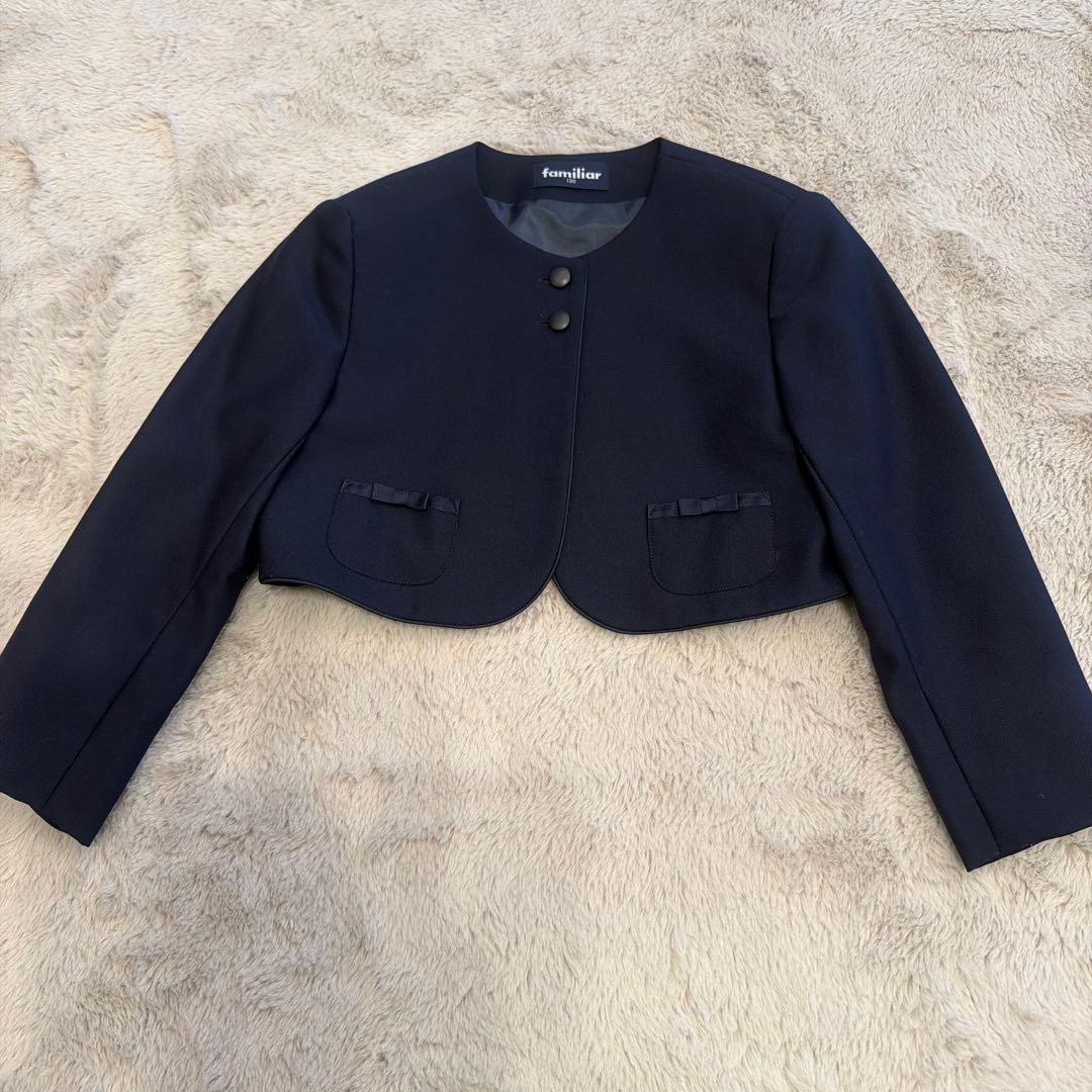 超美品❣️お受験 フォーマルワンピース アンサンブル 120 ネイビー