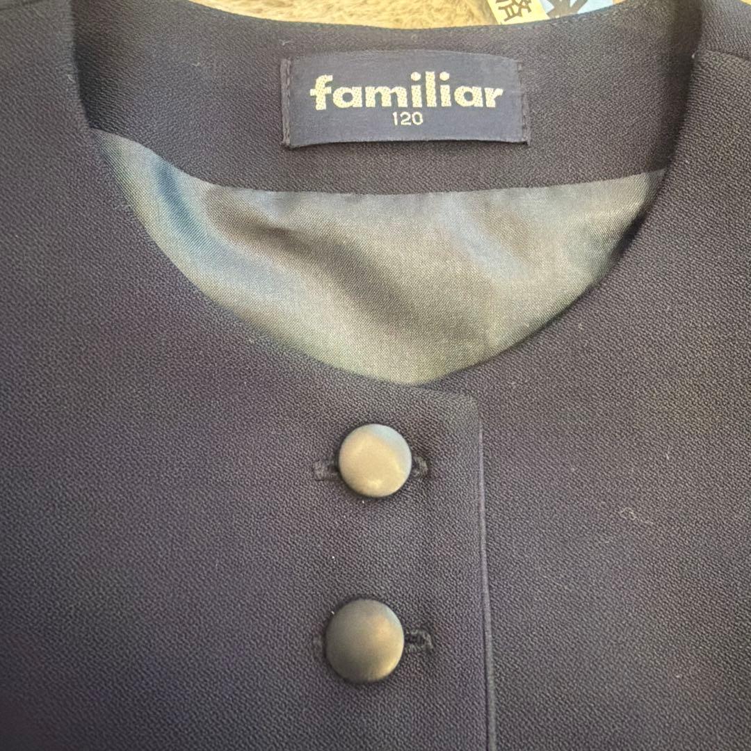 超美品❣️お受験 フォーマルワンピース アンサンブル 120 ネイビー