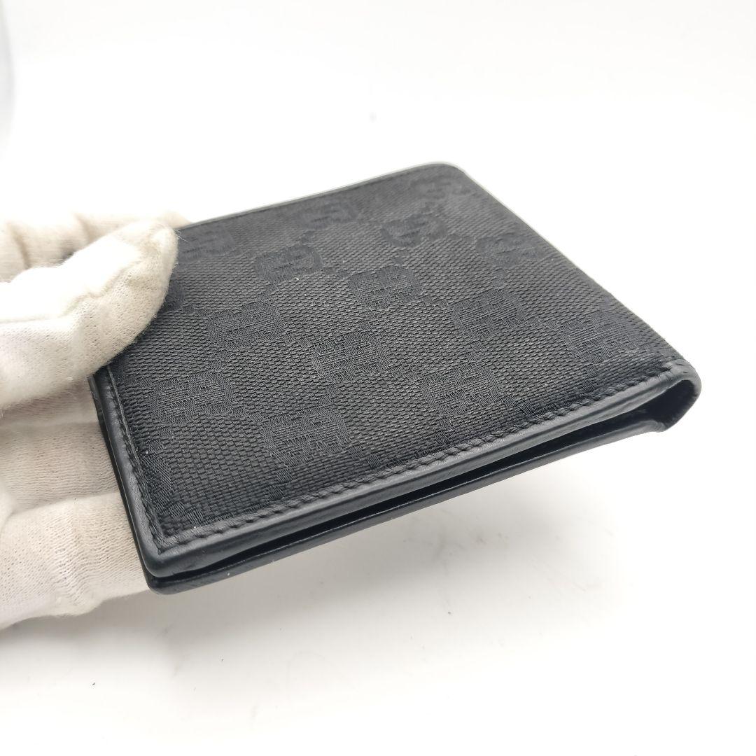 ◎グッチ　折財布　財布　ウォレット　GGキャンバス　ブラック