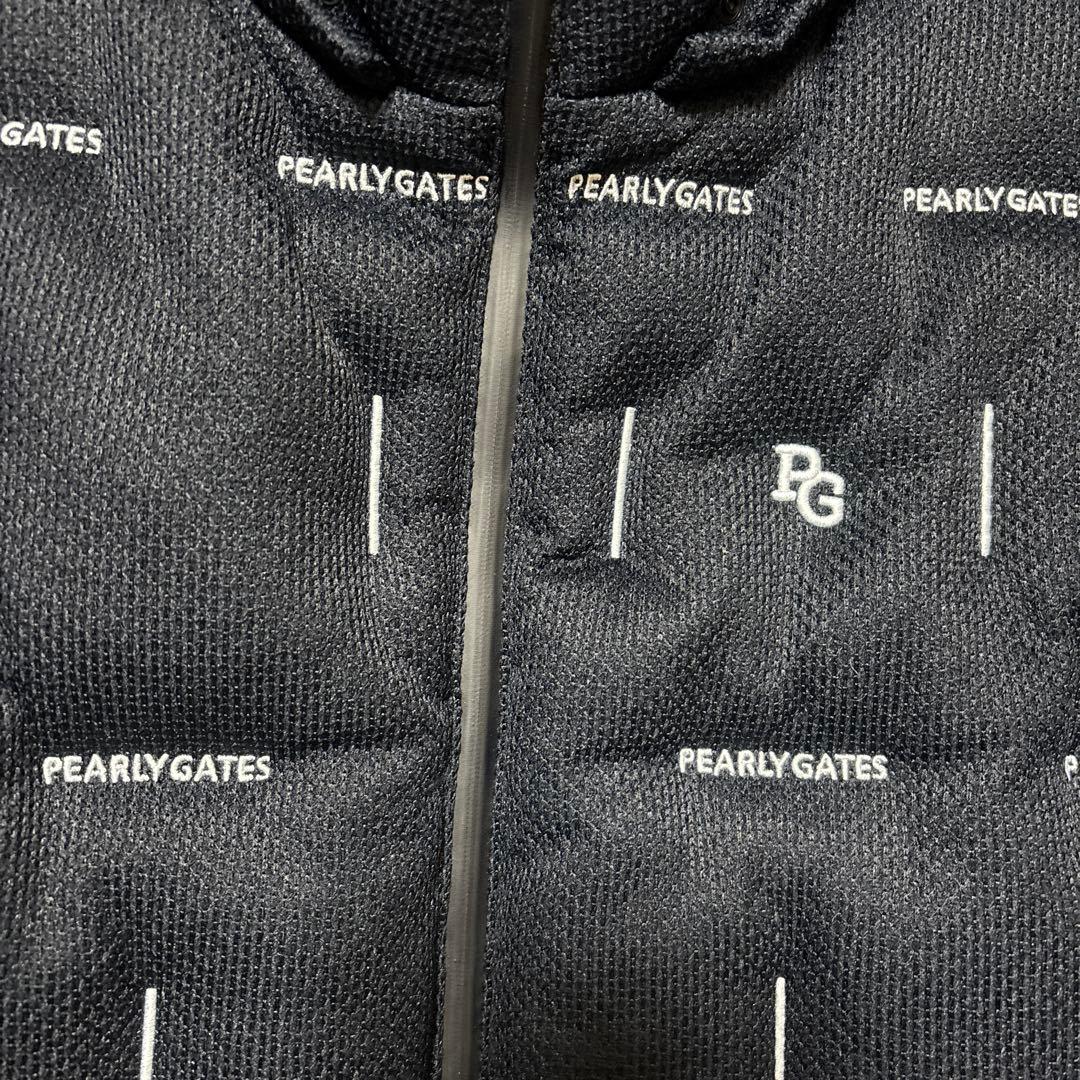 【パーリーゲイツ】フード付きブラックダウンベスト