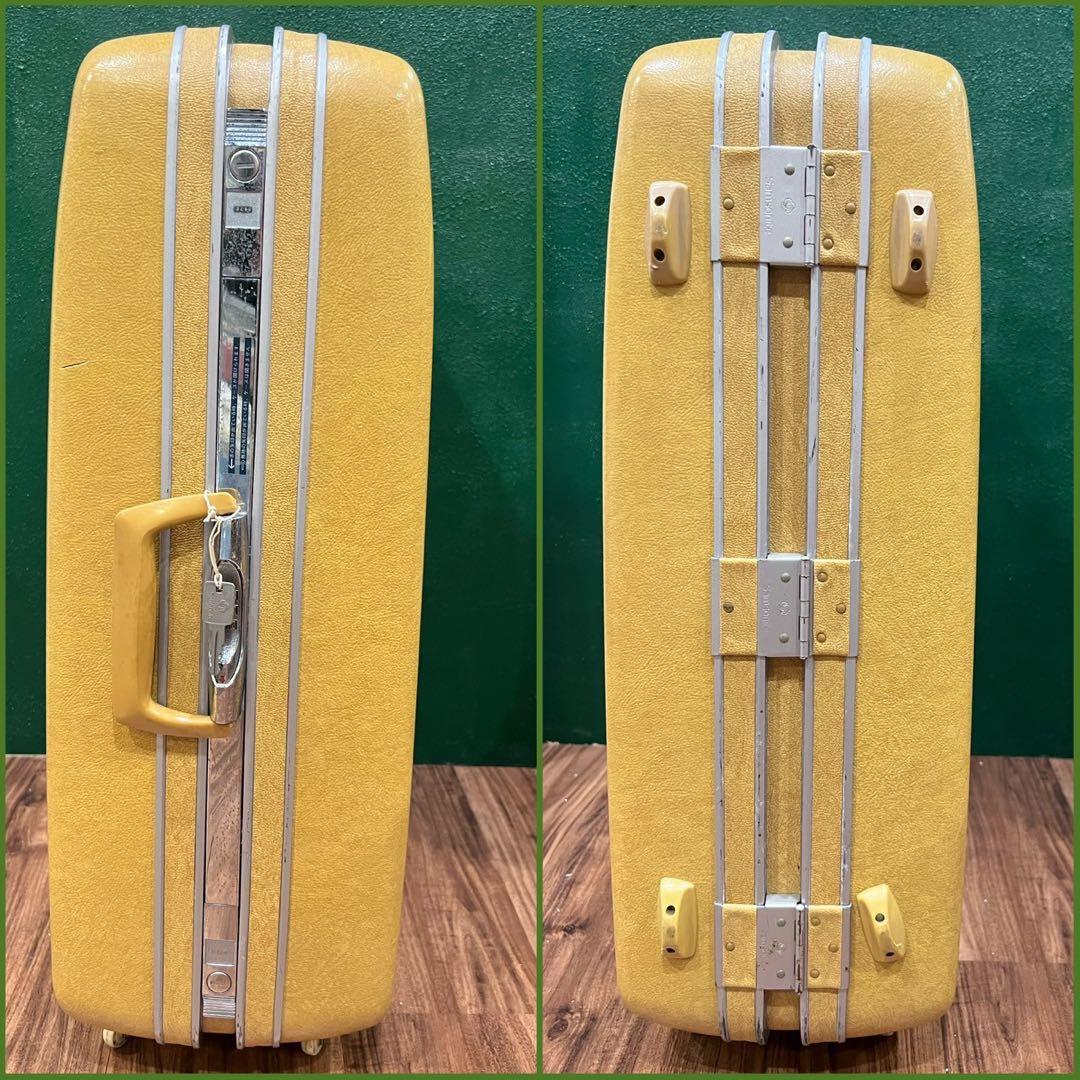 サムソナイト キャリーバッグ 黄色 イエロー スーツケース トランク 昭和レトロ