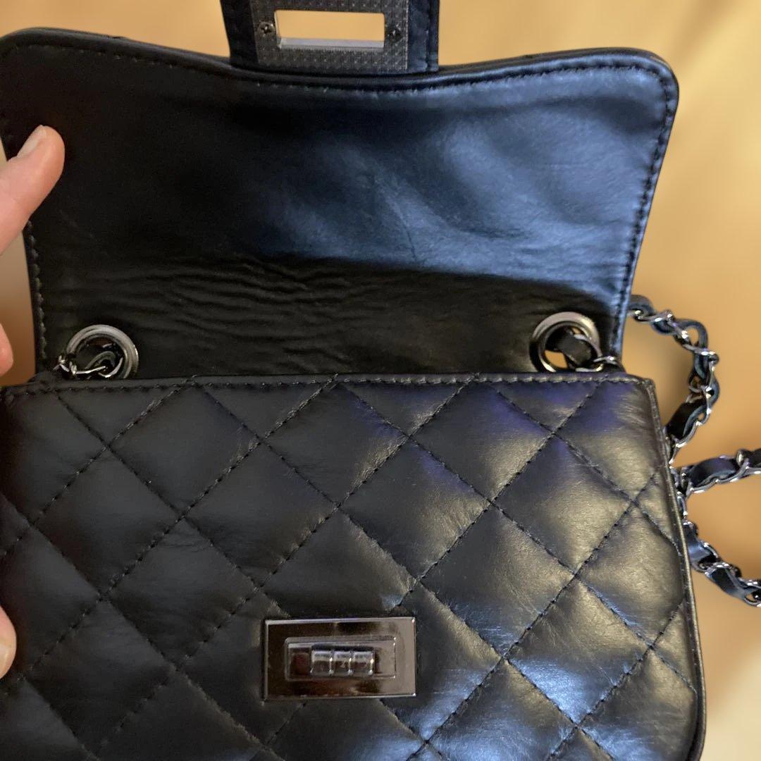 AULENTTI キルティングショルダーバッグ黒✖️シルバー