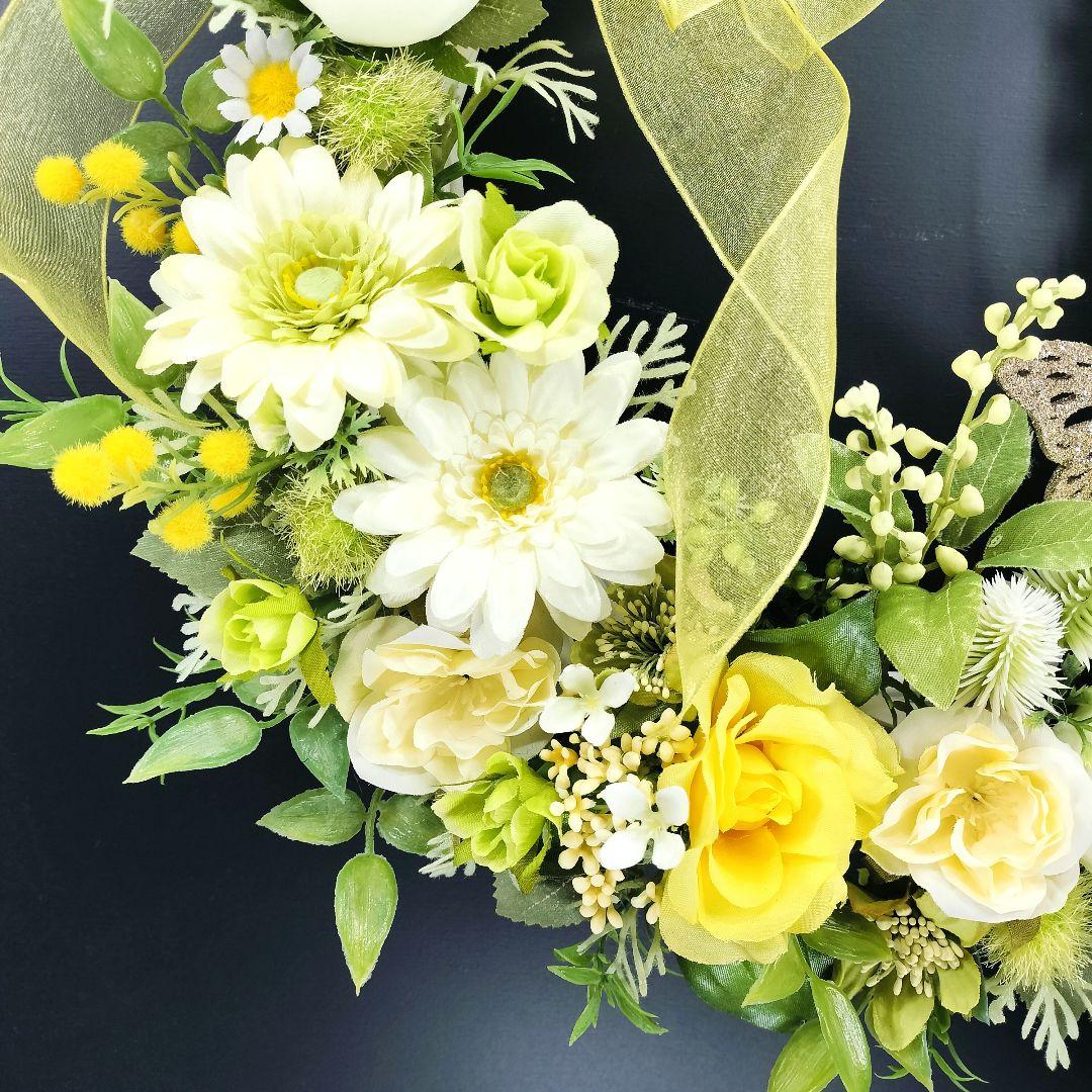 商品名【芽依】ゆきこ♥ローズとガーベラのフラワーリース 春リース