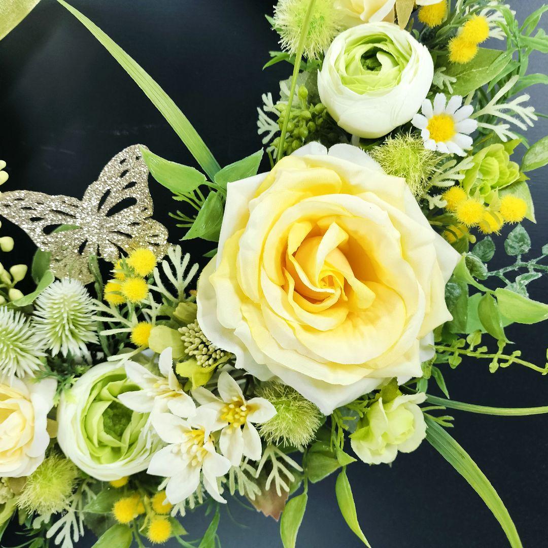 商品名【芽依】ゆきこ♥ローズとガーベラのフラワーリース 春リース