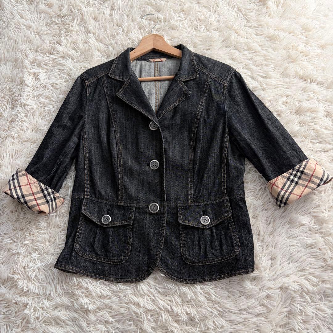 【極美品】バーバリーロンドン Gジャン ノバチェック 2XL デニムジャケット