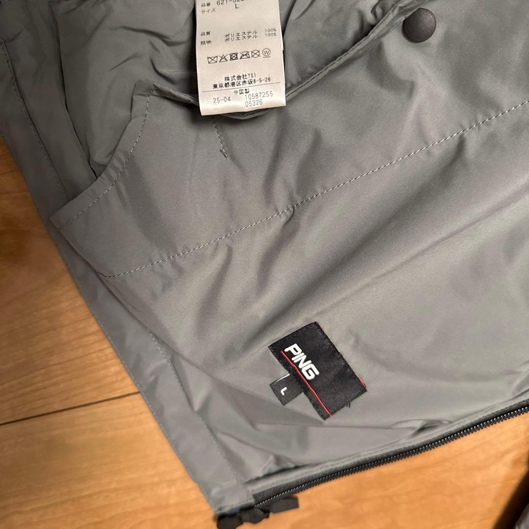 PING 2way/リバーシブル ゴルフジャケットLグレー