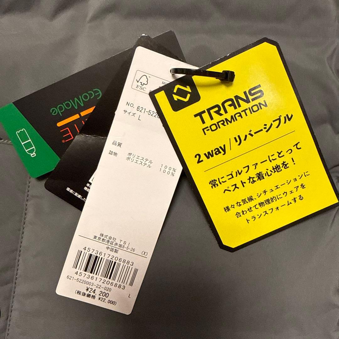 PING 2way/リバーシブル ゴルフジャケットLグレー