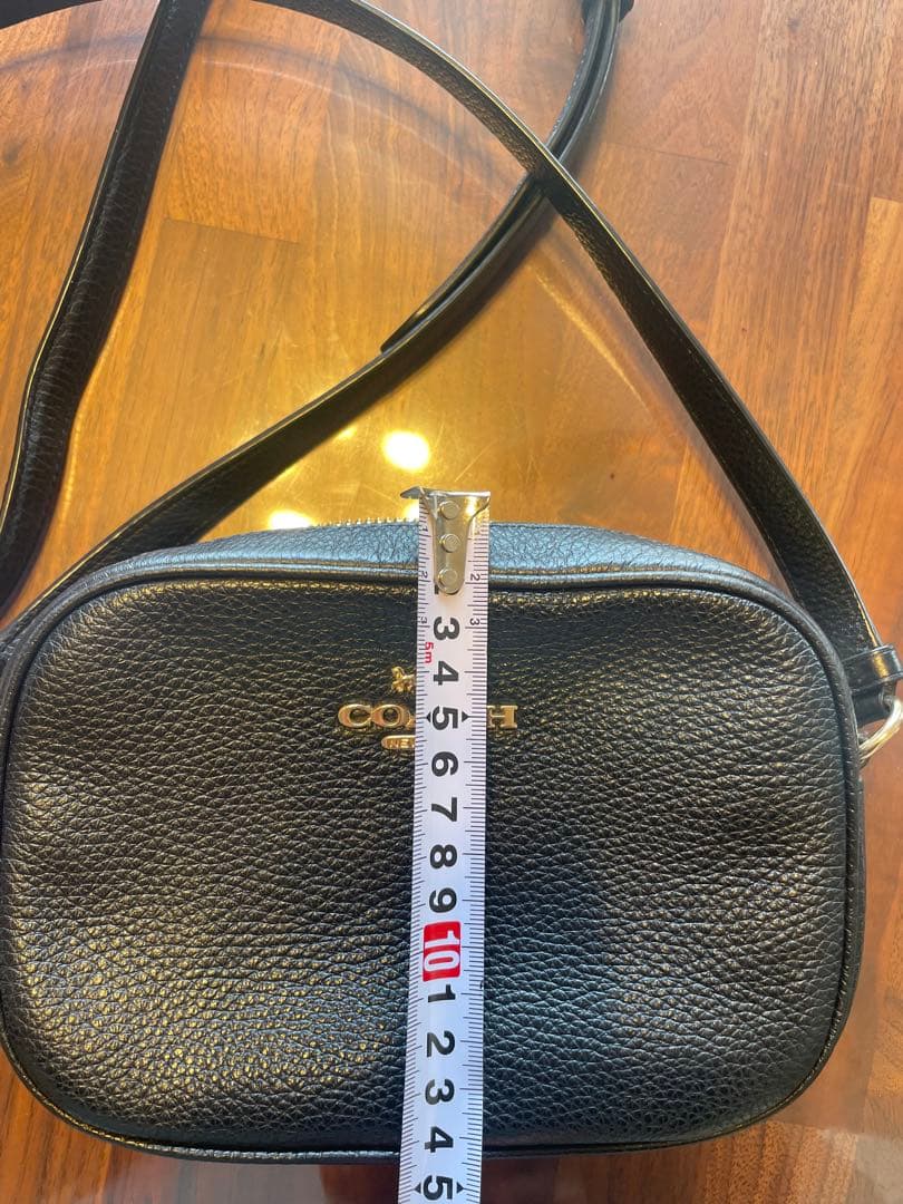 美品COACH ブラックレザーショルダーバッグ