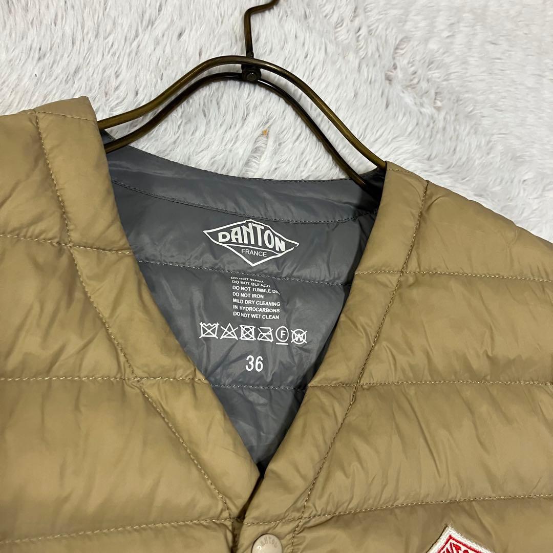 DANTON ダントン インナーダウンベスト ベージュブラウン サイズ36