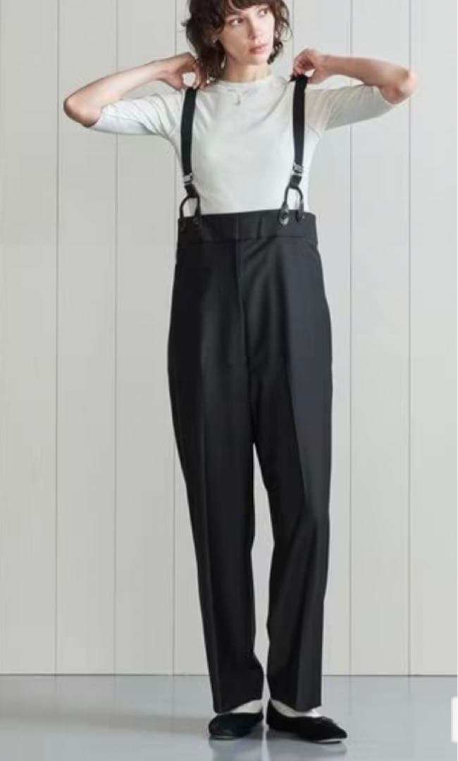 ＜H＞トロピカルハイウエストサスペンダーパンツ Sサイズ