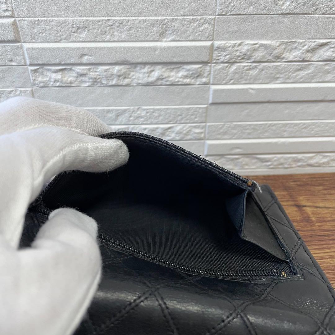 シャネル マトラッセ ラムスキン ビコローレ カード  ケース 財布