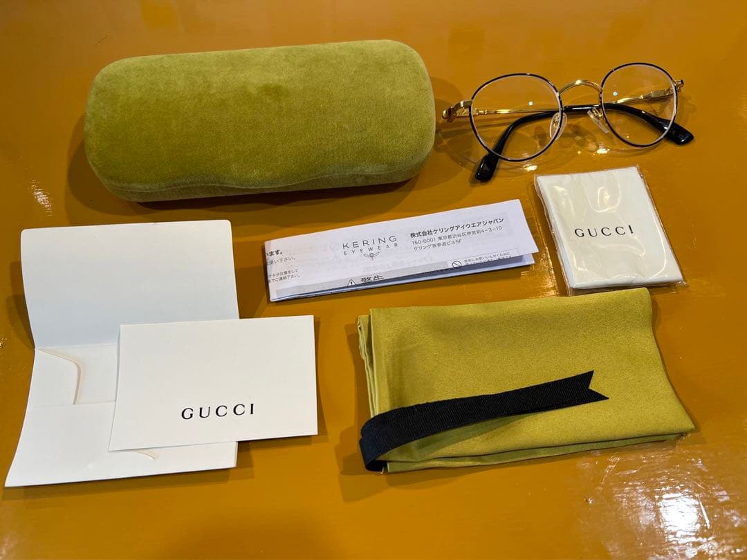 【新品同様】GUCCI ゴールドフレーム メガネ 2023SSモデル