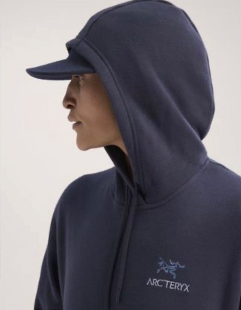 【美品】M ブラックサファイア Arc'teryx エンブレムフリースフーディ