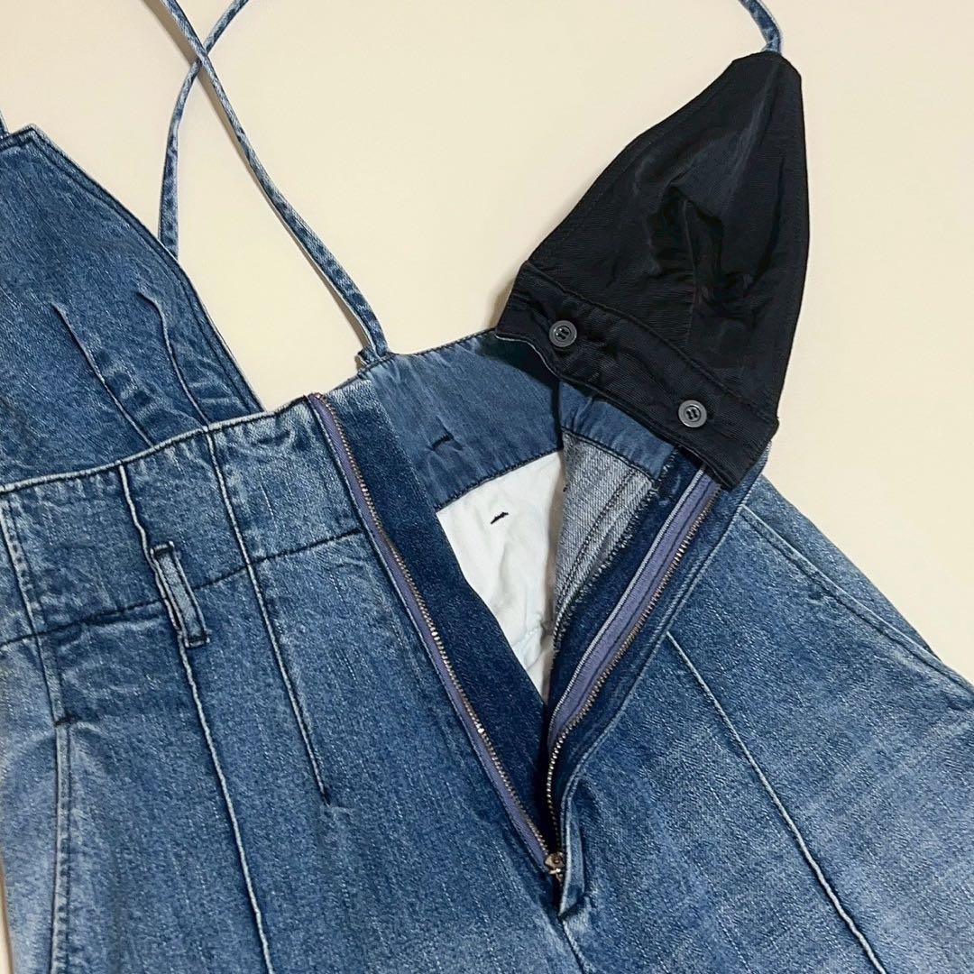 Leur logette オールインワン　デニムサロペット　取外し可　サイズ0