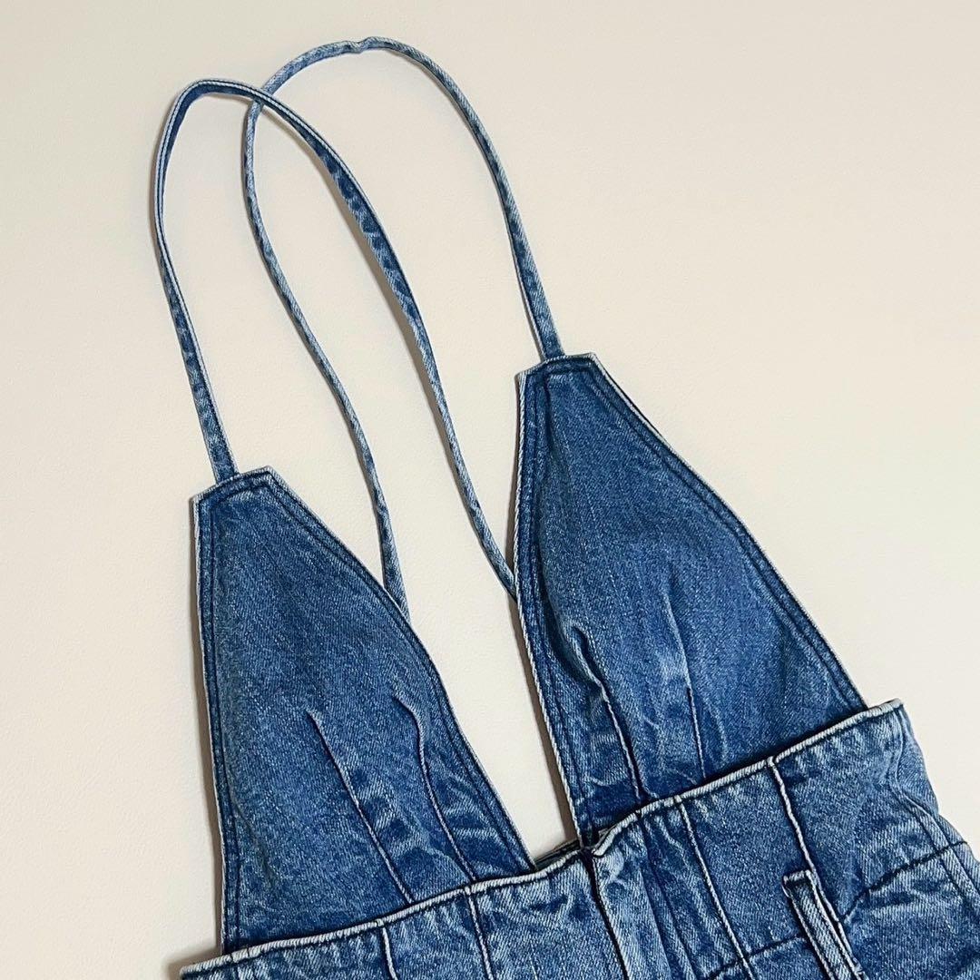 Leur logette オールインワン　デニムサロペット　取外し可　サイズ0