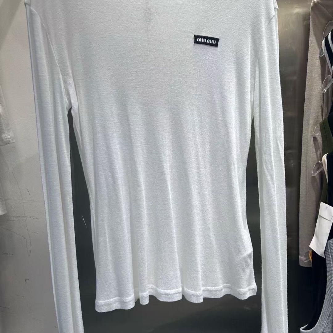 コットンジャージーロンT ロゴ　シアー