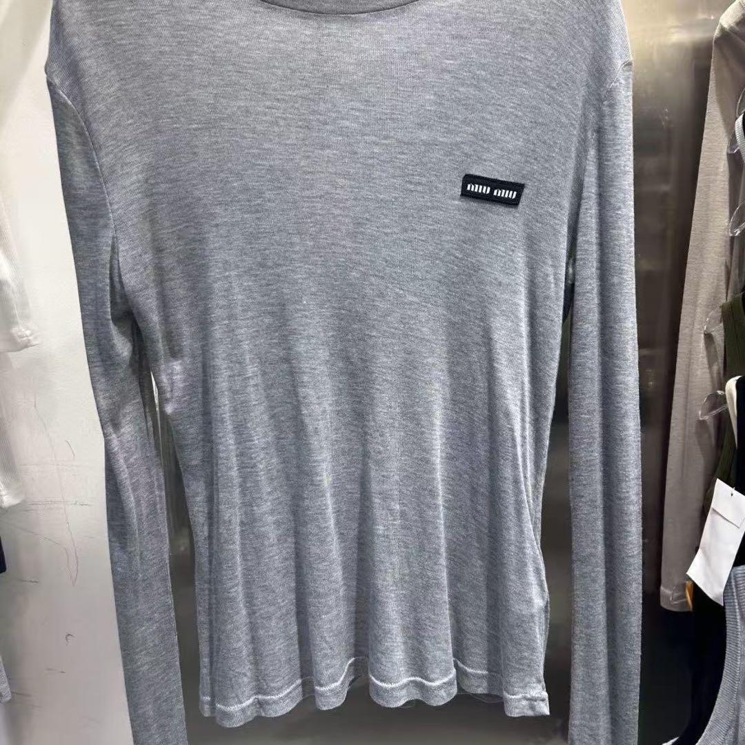 コットンジャージーロンT ロゴ　シアー