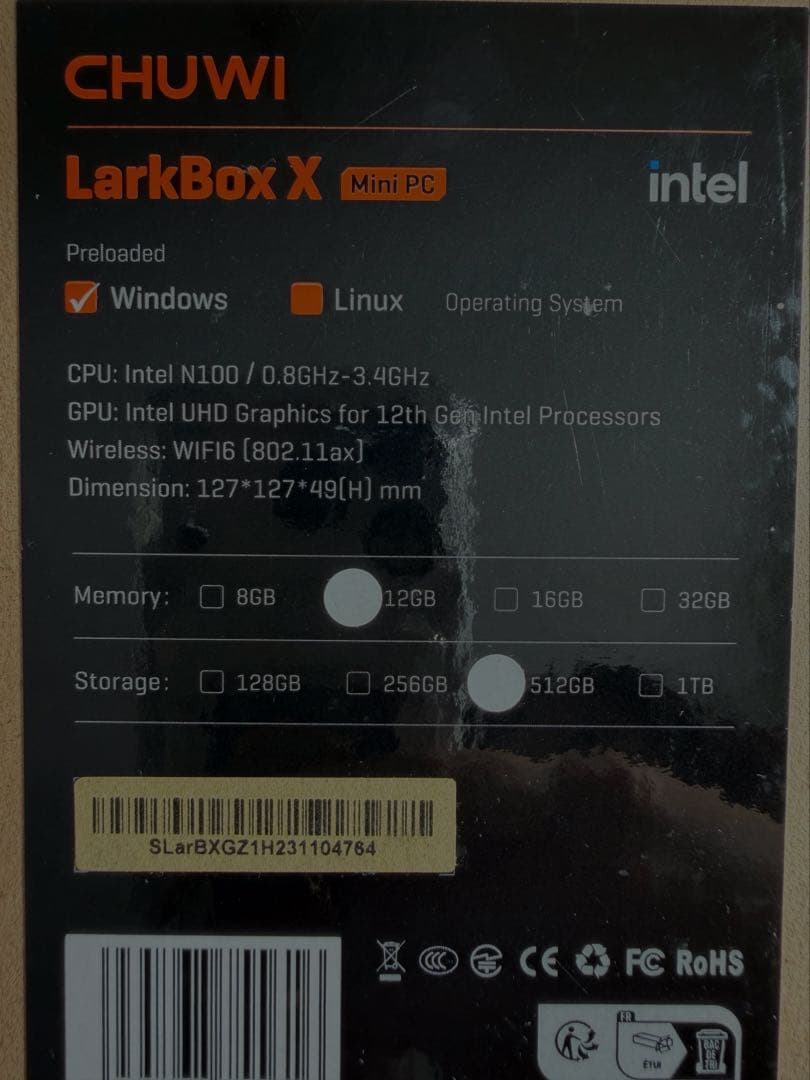 CHUWI Larkbox X Intel-N100ミニPC