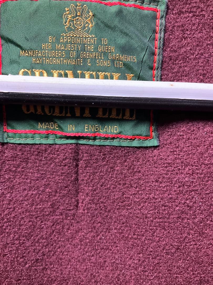 グレンフェル　バーガンディ ダッフルコート サイズ34