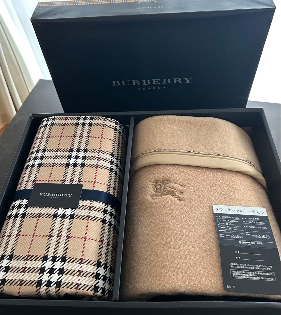 【未使用保管品】BURBERRY バーバリー ダウンケット＆ウール毛布 セット