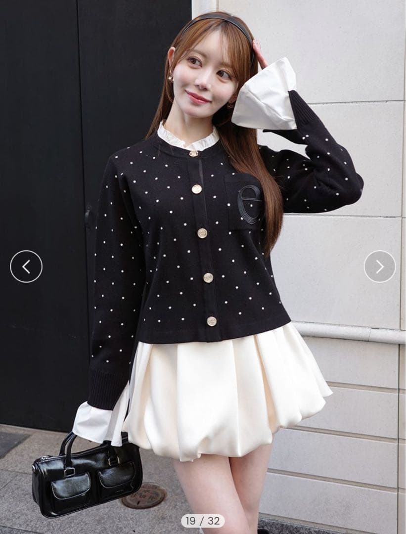 【新品・未使用】サテンバルーンスカート 38 WHITE