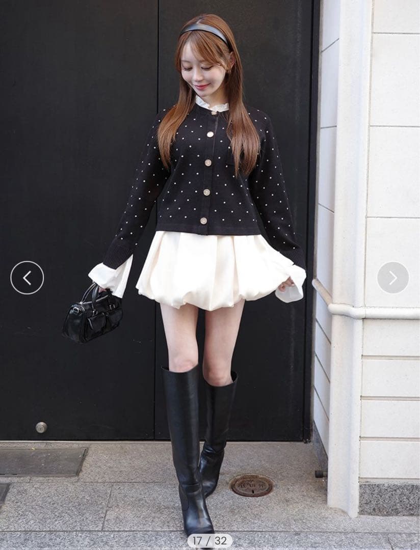 【新品・未使用】サテンバルーンスカート 38 WHITE