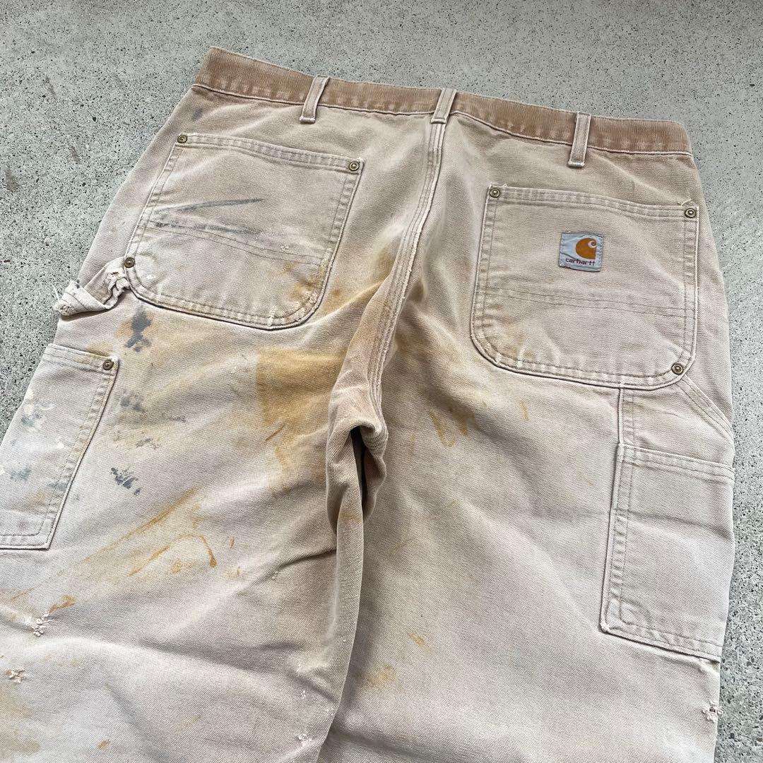 USA製 carhartt ダック地 ダブルニー カーペンターパンツ ペインター
