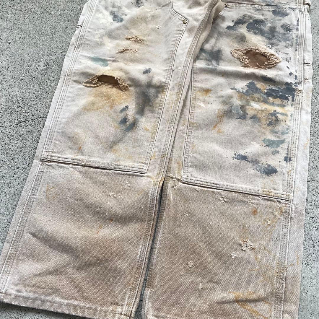 USA製 carhartt ダック地 ダブルニー カーペンターパンツ ペインター