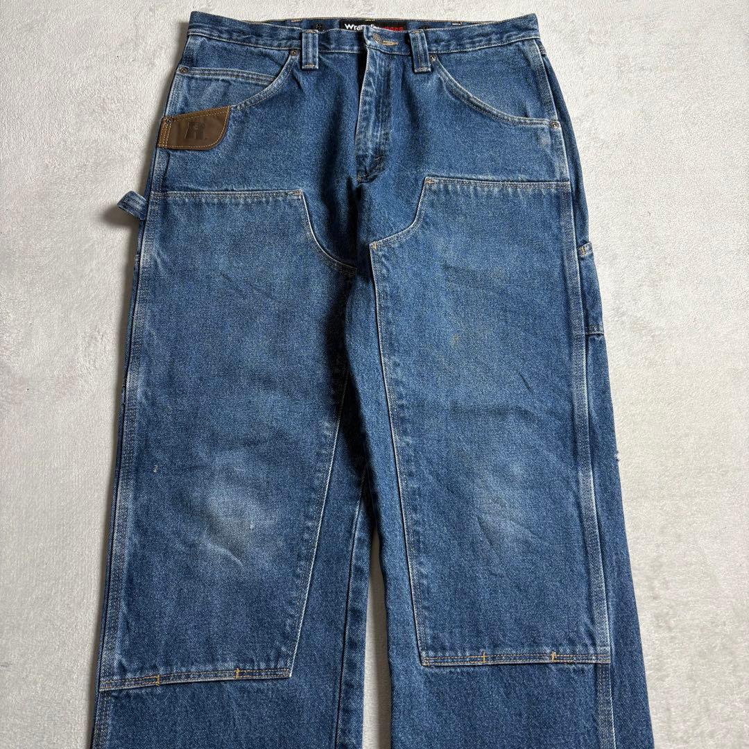 00s ラングラー　ダブルニー　ペインターデニム　ワークパンツ　トリプルステッチ
