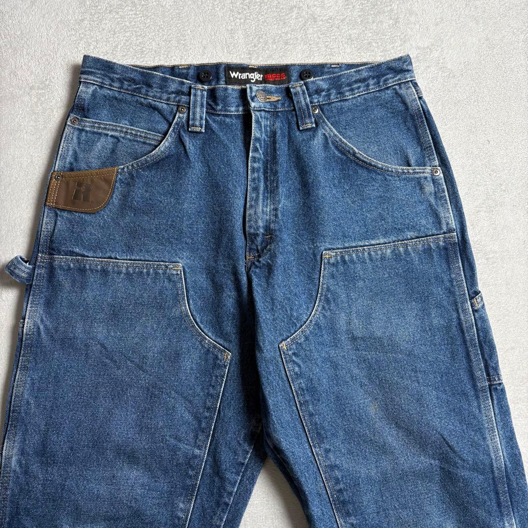 00s ラングラー　ダブルニー　ペインターデニム　ワークパンツ　トリプルステッチ