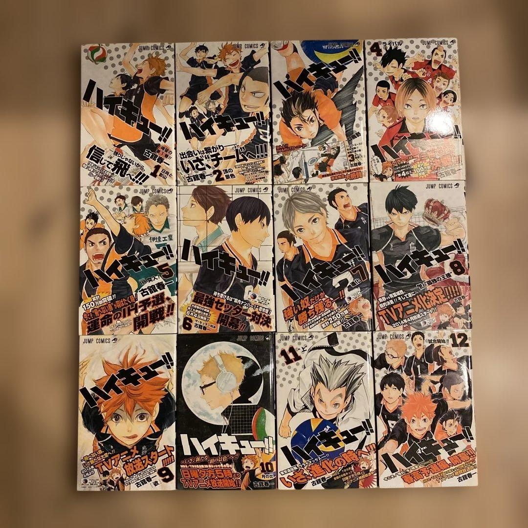ハイキュー全巻セット初版帯付き＋33.5巻＋大判画集＋抽プレミニ色紙２枚セット