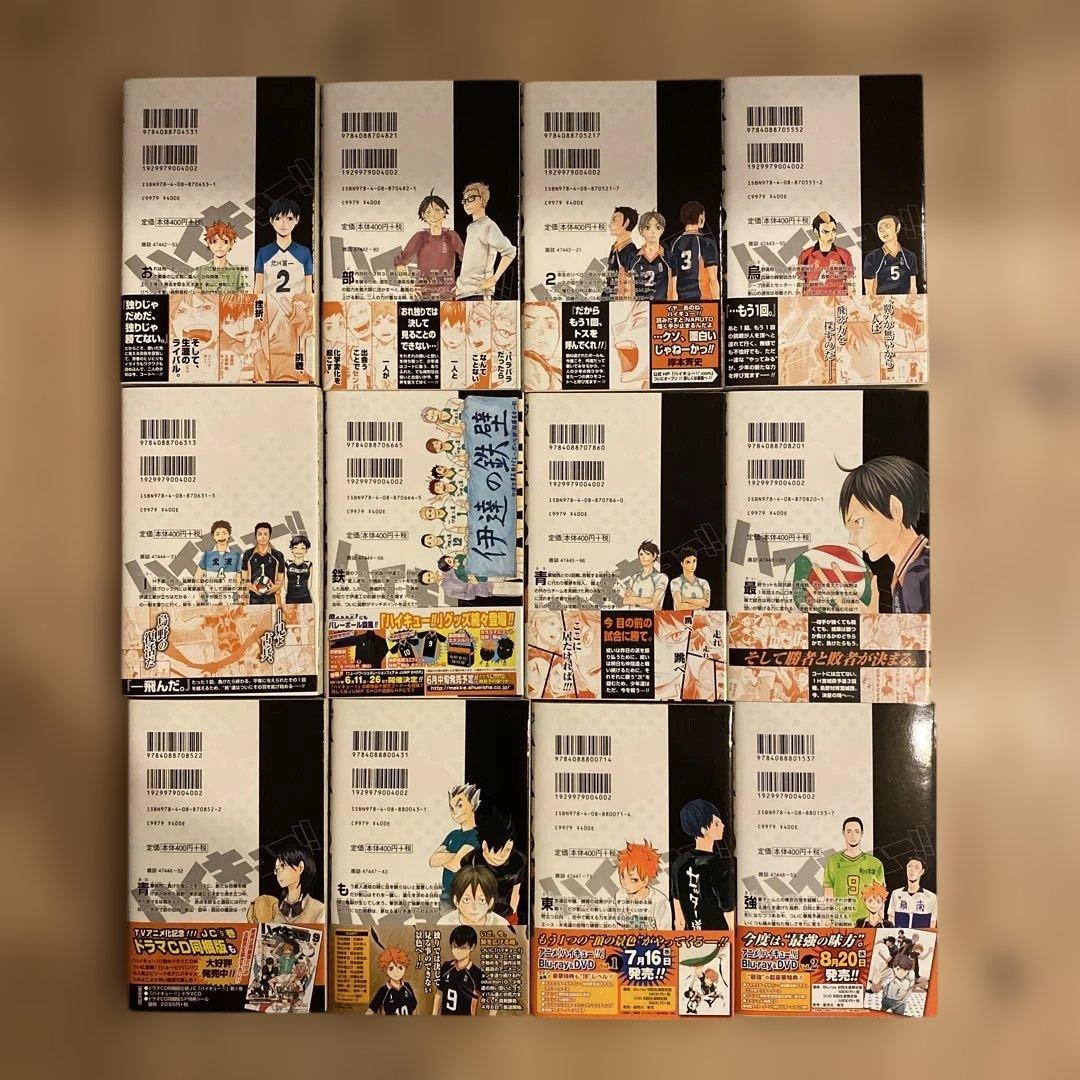 ハイキュー全巻セット初版帯付き＋33.5巻＋大判画集＋抽プレミニ色紙２枚セット