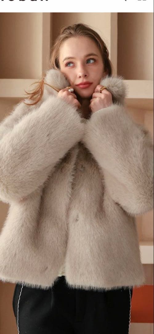 2/1まで13970円→12960円♡Donobanファージャケット♡グレージュ