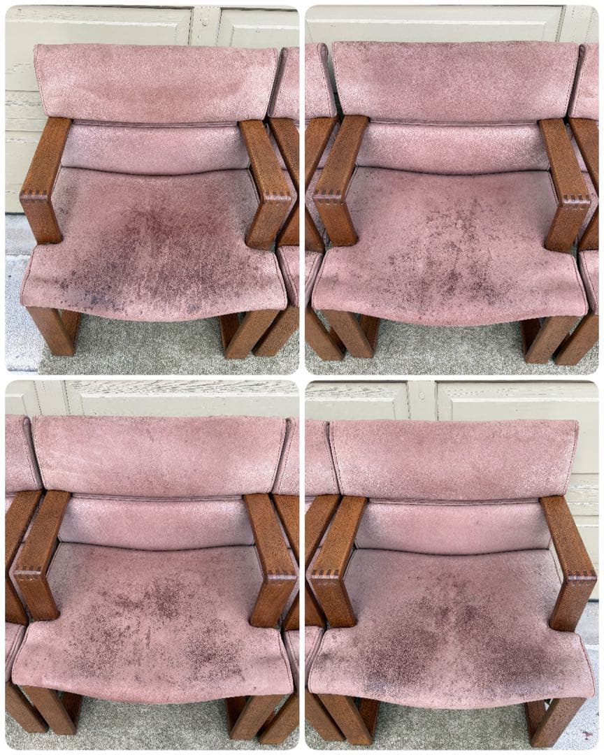 ①Hock カンディハウス BOLS ボルス・4脚セット・革状態悪い