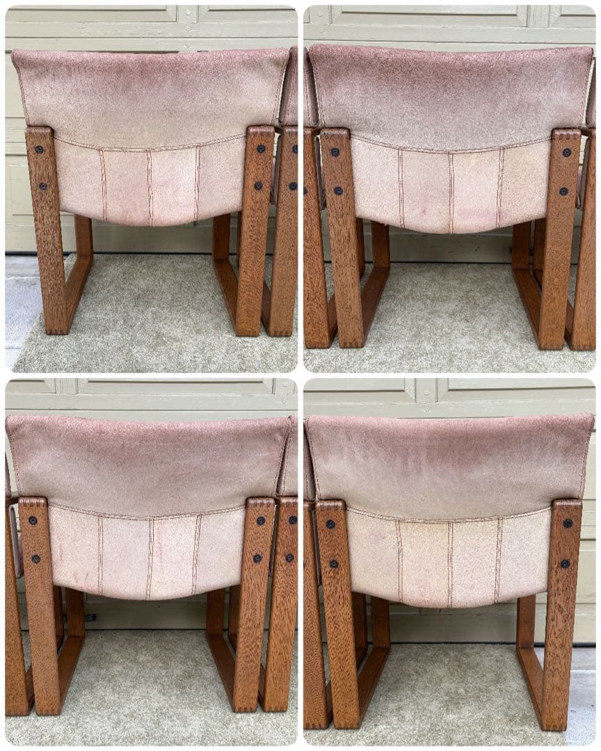 ①Hock カンディハウス BOLS ボルス・4脚セット・革状態悪い