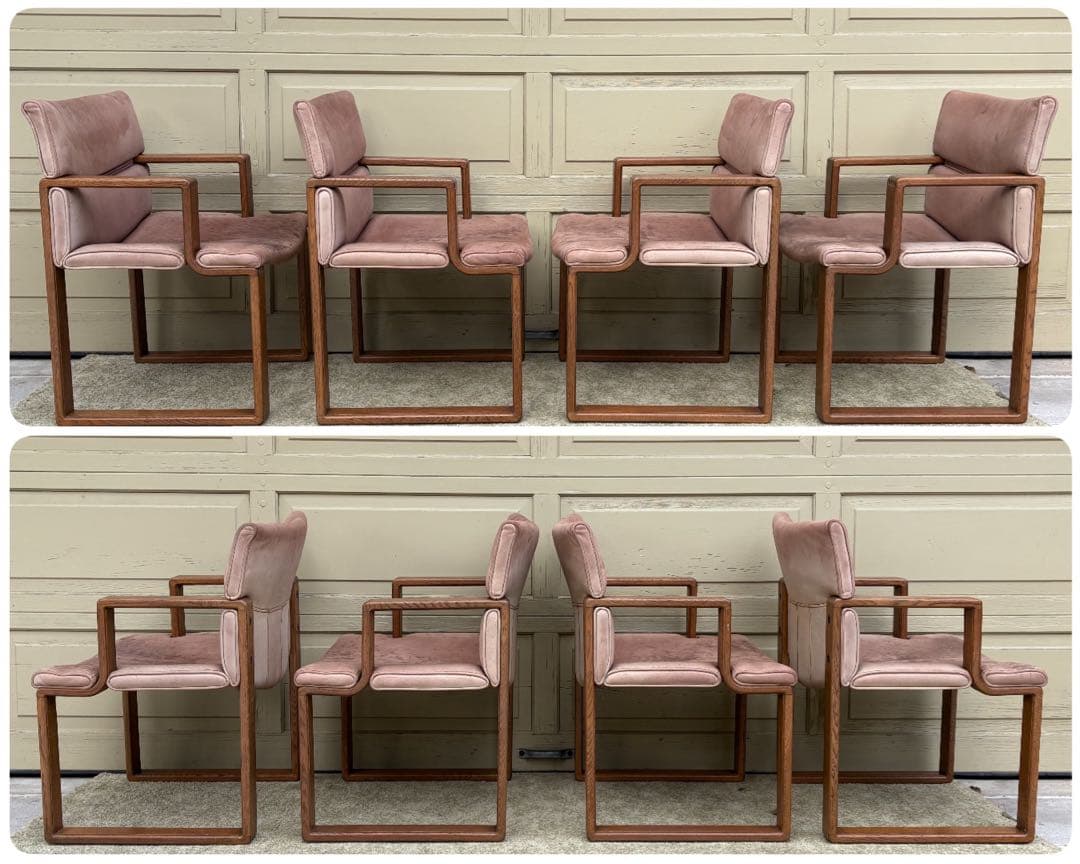 ①Hock カンディハウス BOLS ボルス・4脚セット・革状態悪い