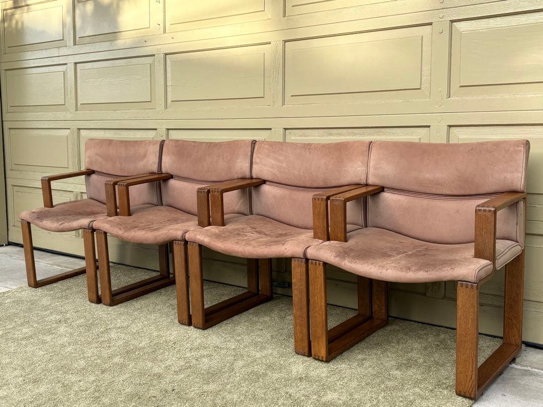 ①Hock カンディハウス BOLS ボルス・4脚セット・革状態悪い