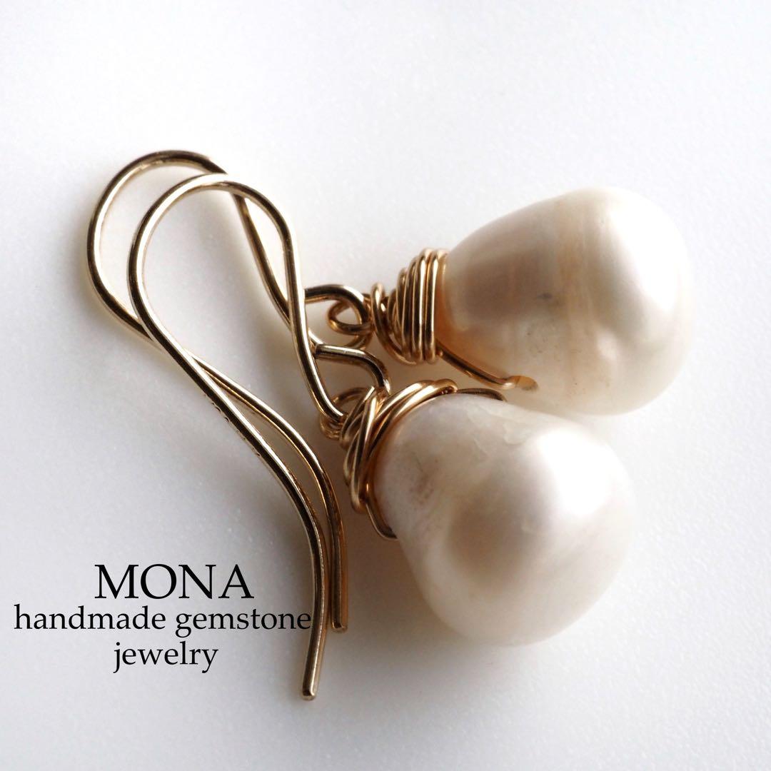 【はくとん( 'ω')ŧ‹\"ŧ‹\"】国産シェルパールのゴムブレスレット