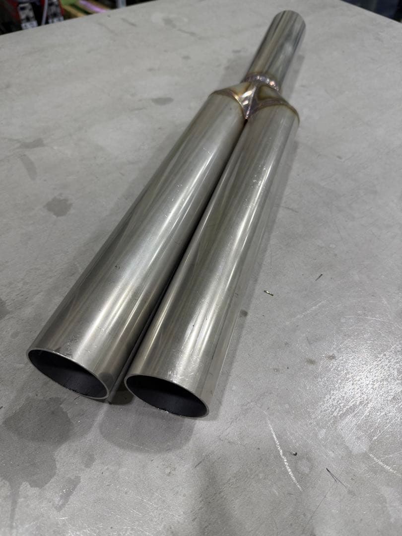 ステンレス デュアルテールマフラー ワンオフ用 出口 60Φ