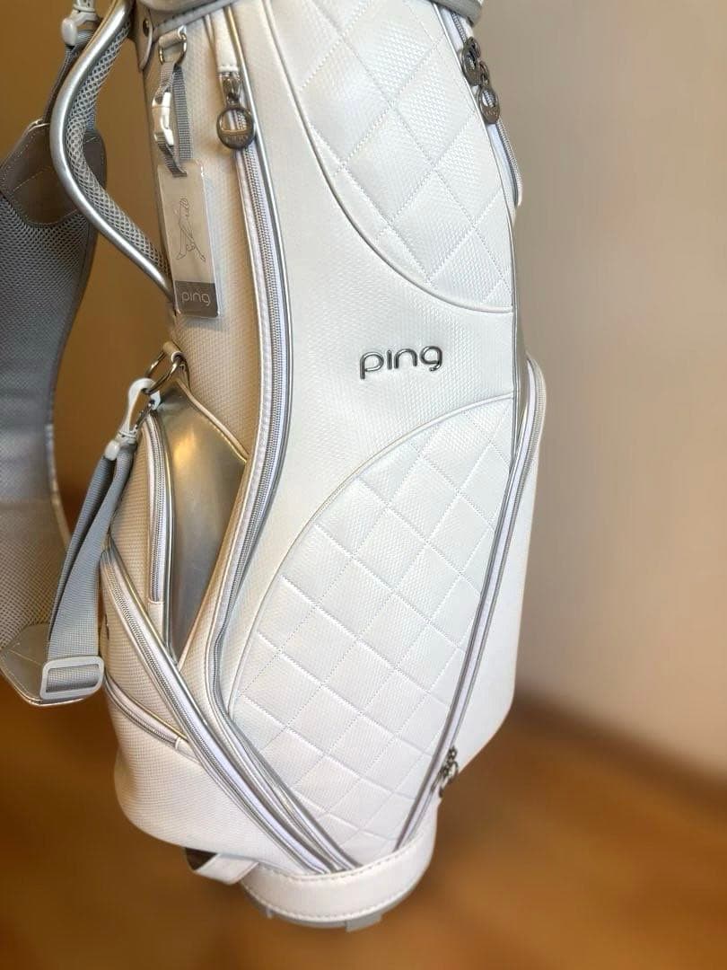 ⚫️ping レディースキャディバッグ⚫️8.5 型ホワイト完売品未使用