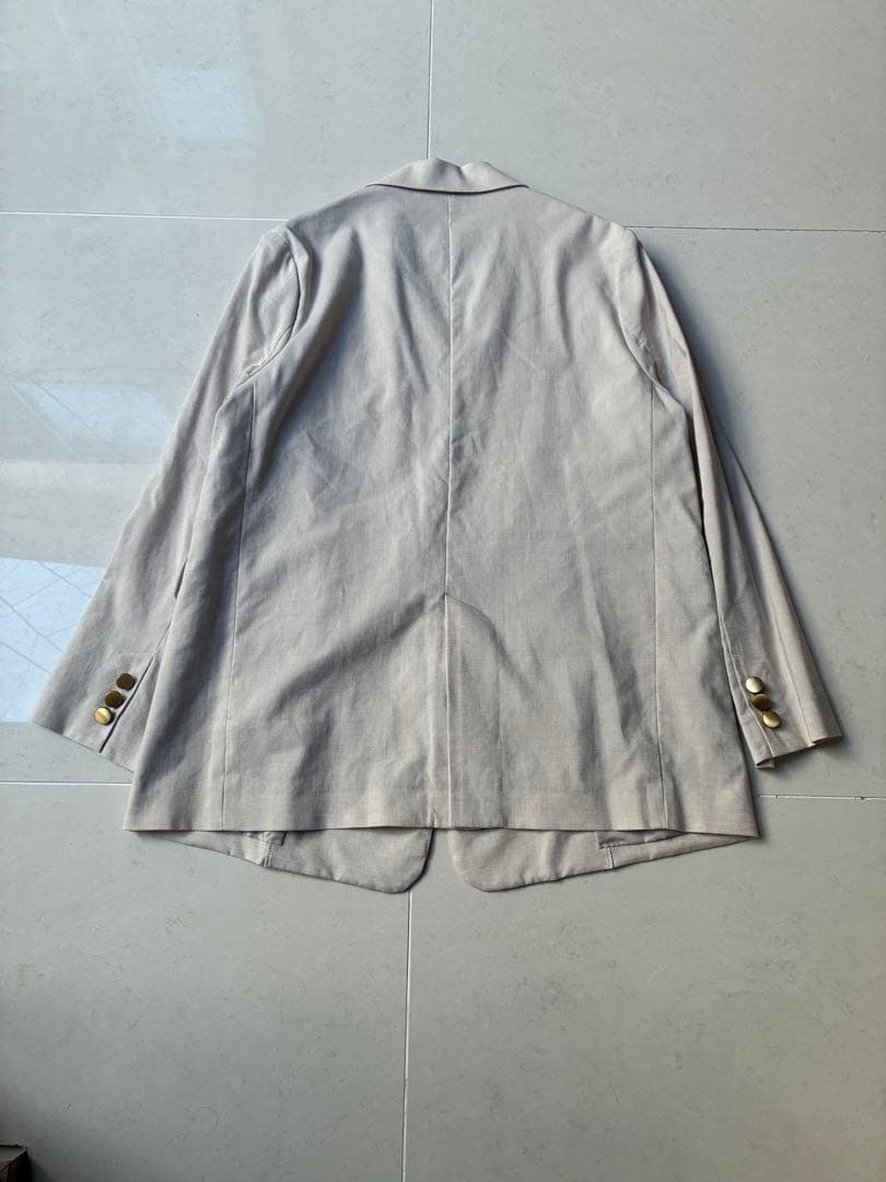極美品　NOBLE 23SS 麻　ダブルブレスト　ジャケット　金ボタン