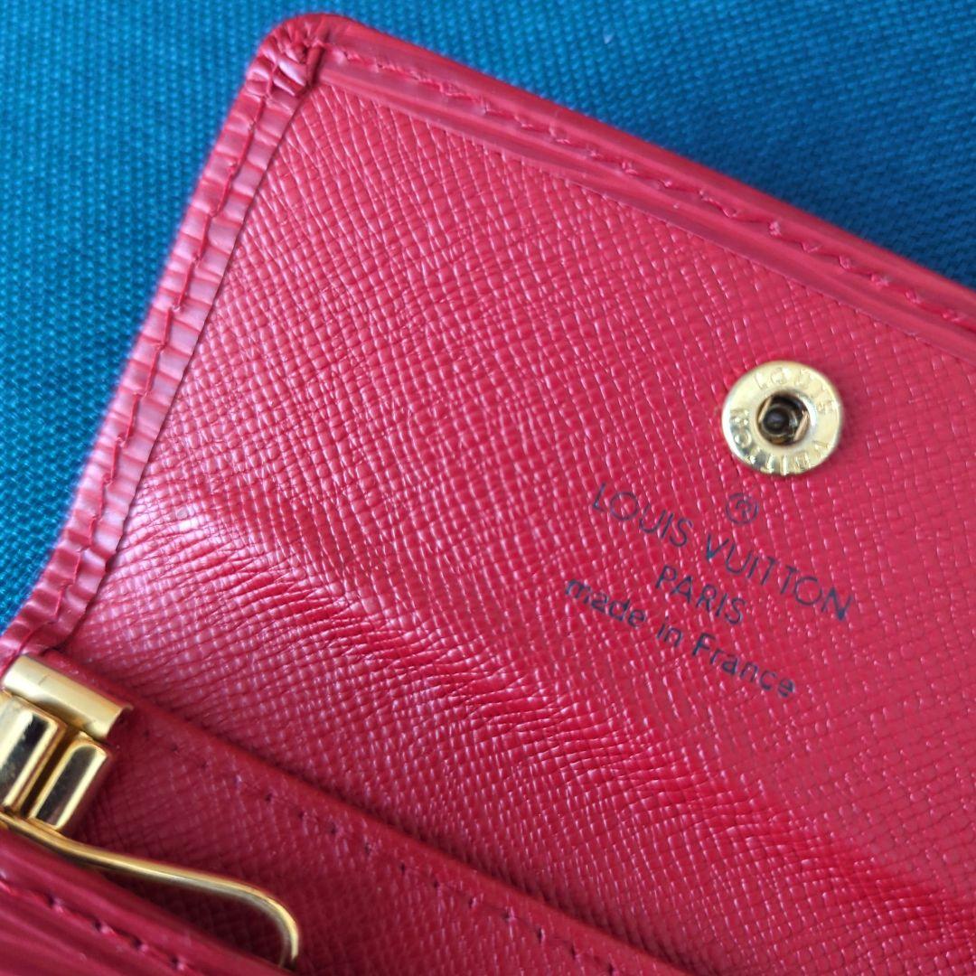 あかな‼️ルイ・ヴィトン　レザーキーケース 赤 ストライプ